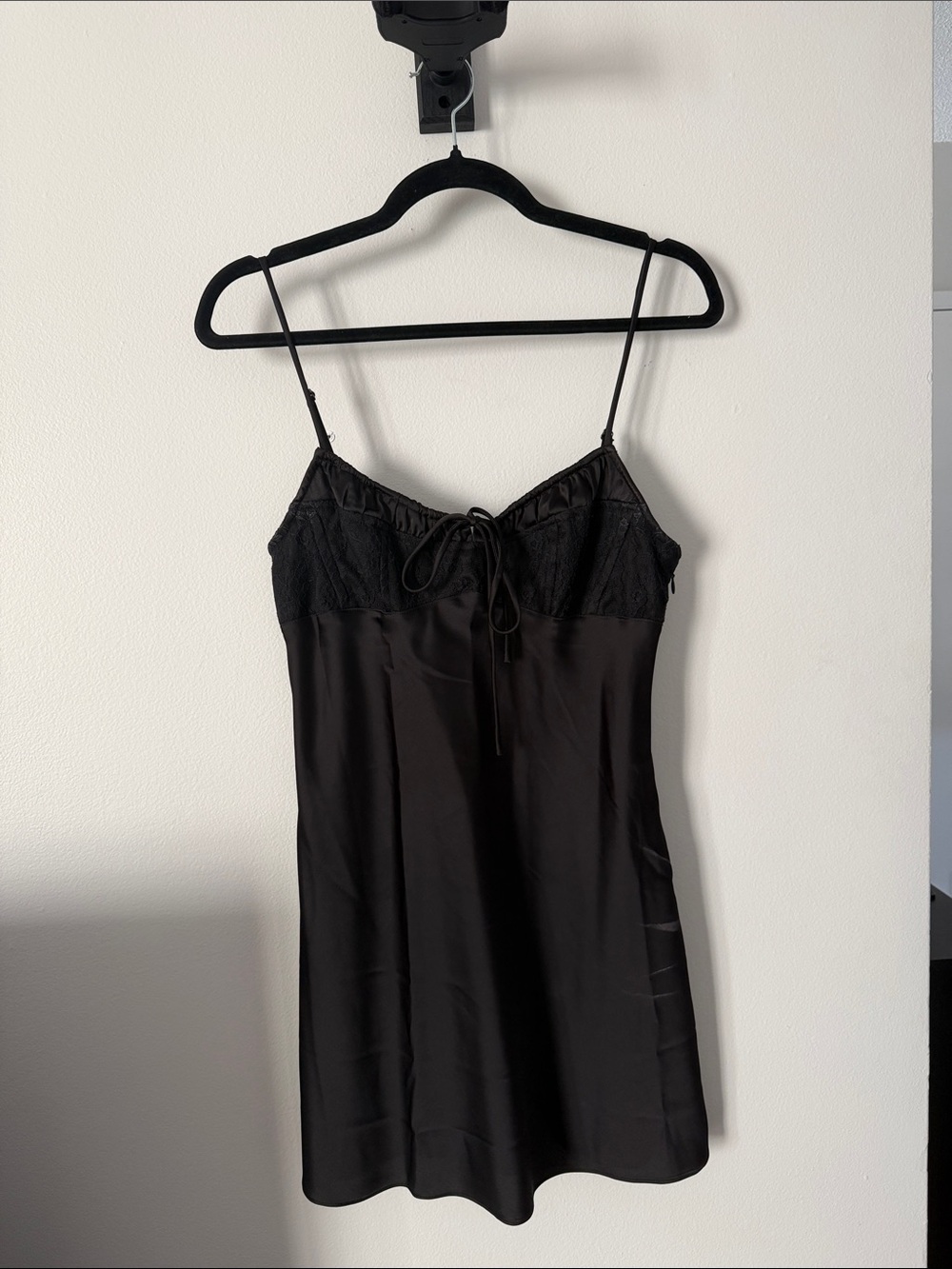 Urban Outfitters Black Lace-Trim Slip Dress